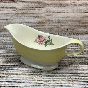 Vintage Candle Light Limoges Tea Rose‎ LC Dustitone Yellow Gravy Boat